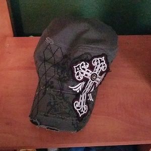 Women's hat with jeweled cross